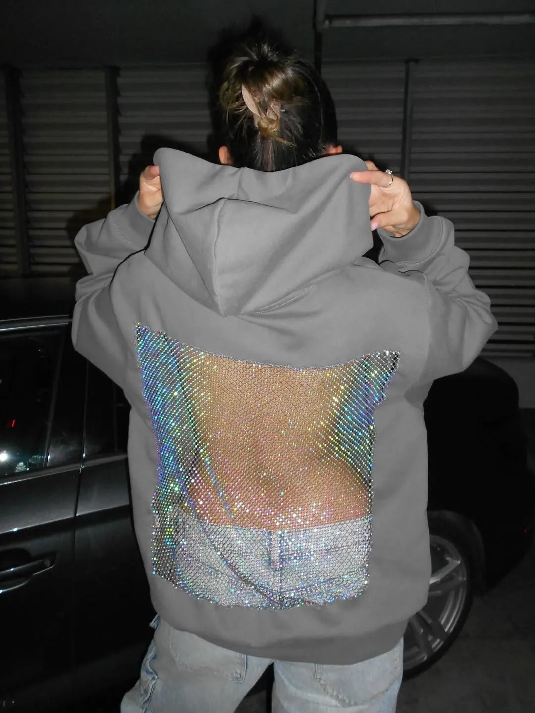 Luna Crystal Mesh Hoodie