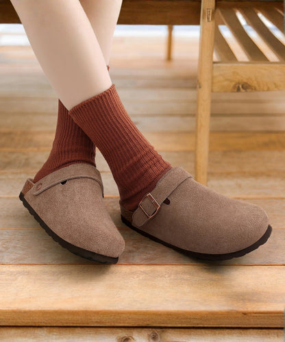 Genuine Suede Backstrap Clogs