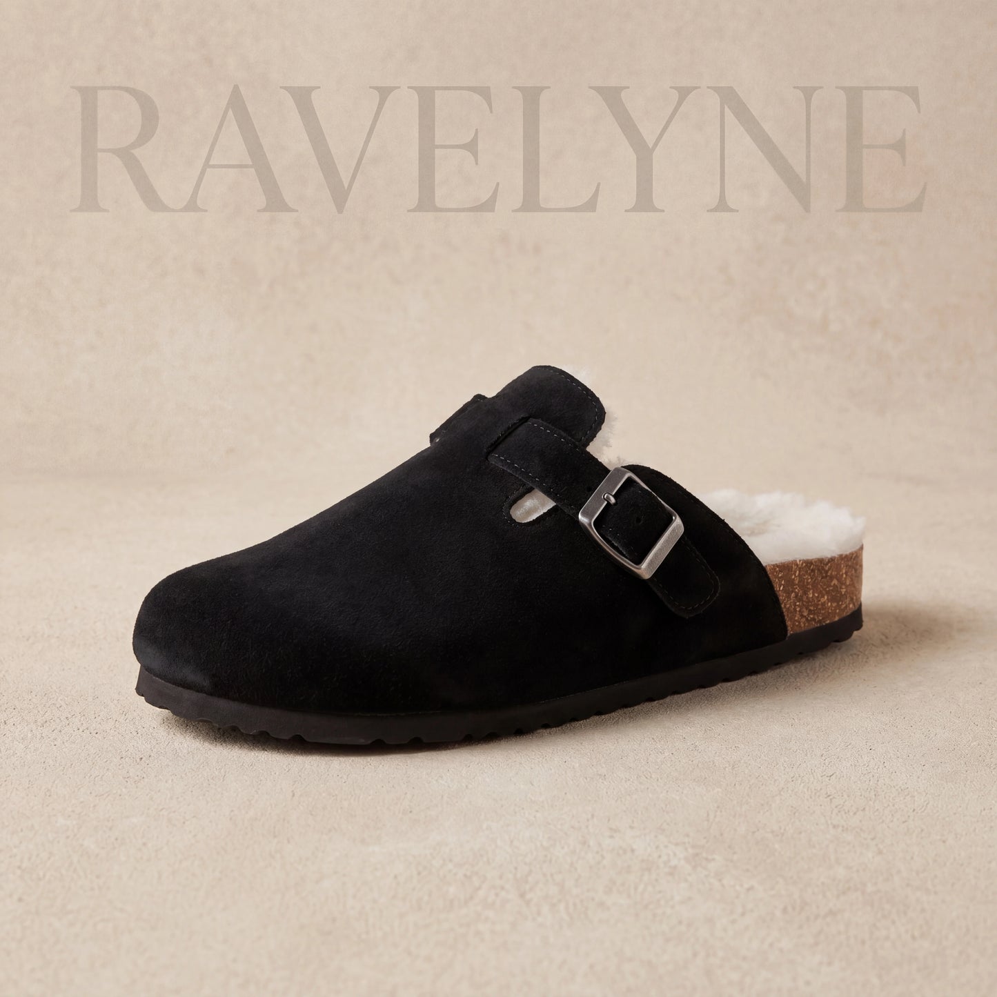 Fur-lined Suede Clogs