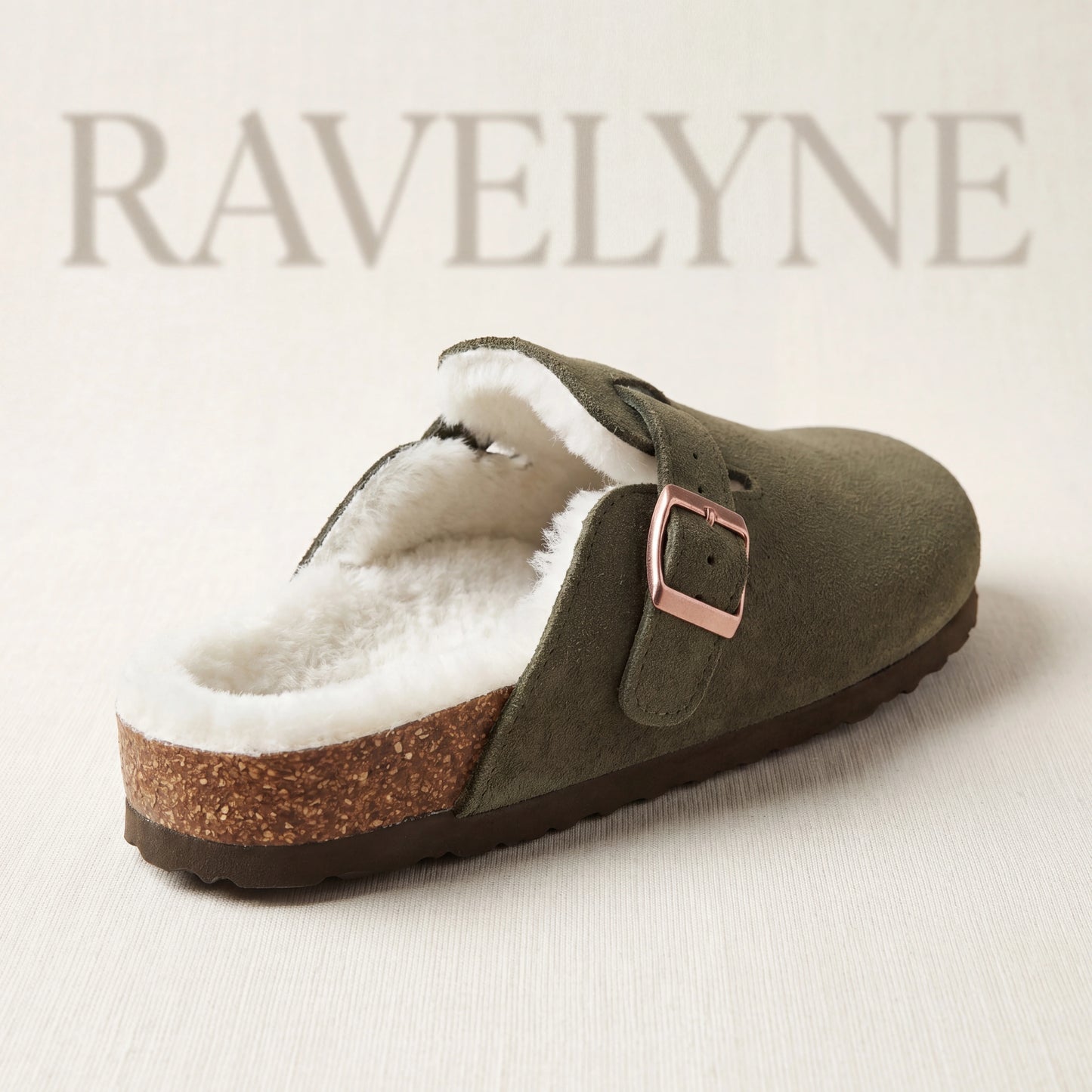 Fur-lined Suede Clogs