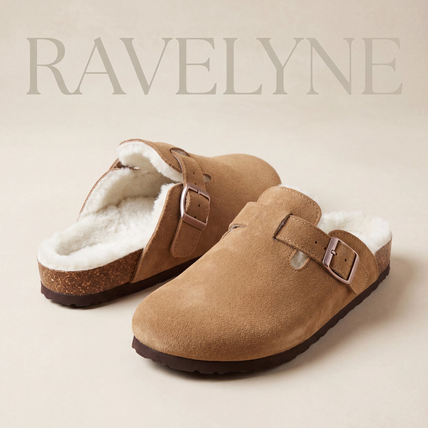 Fur-lined Suede Clogs
