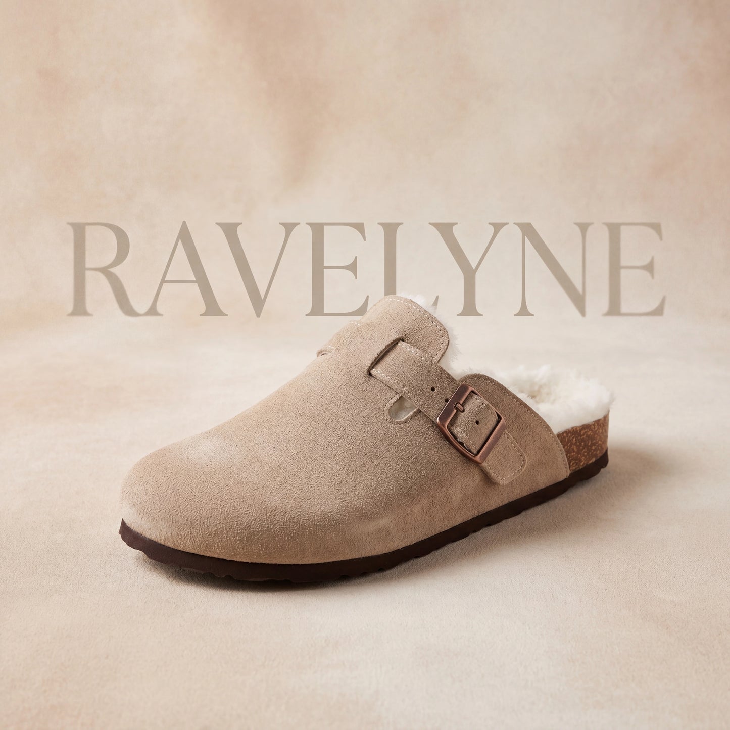 Fur-lined Suede Clogs