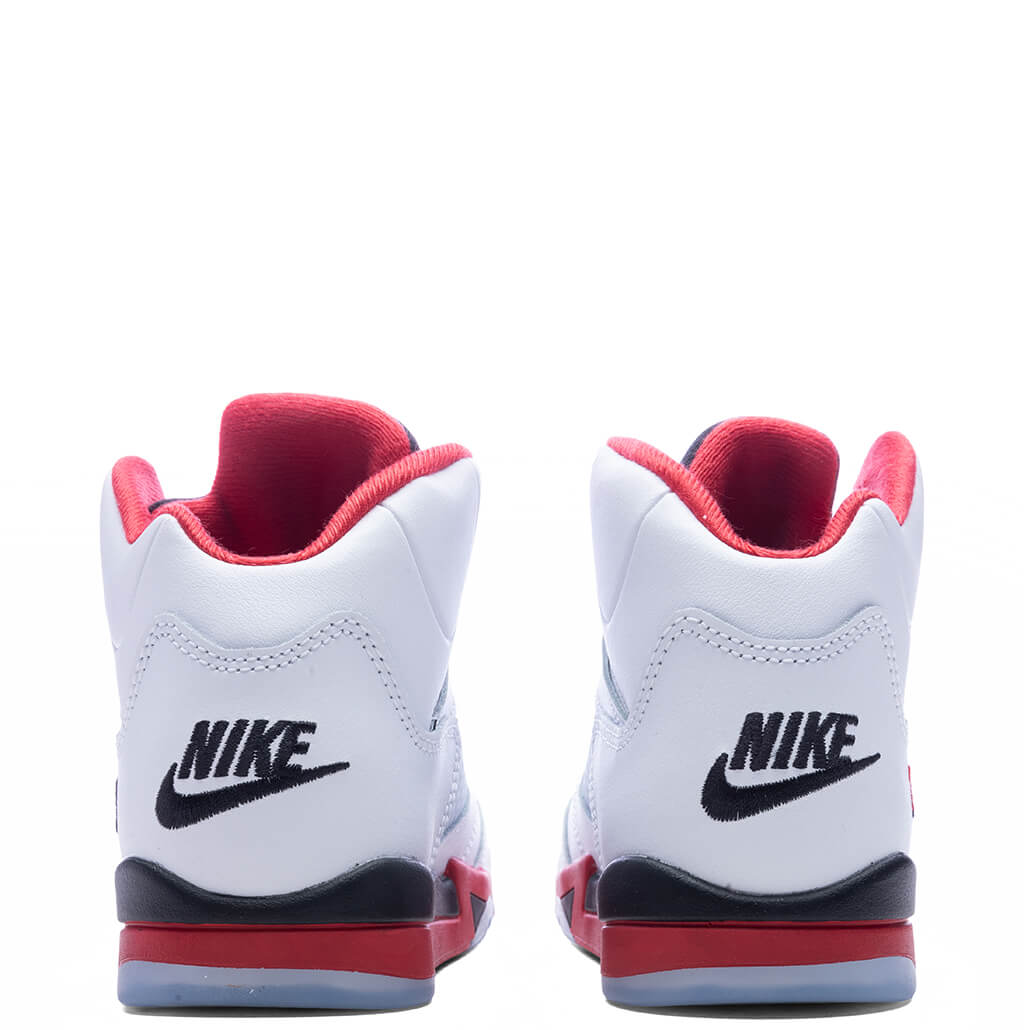 Air Jordan 5 Retro OG Fire Red 'Black Tongue' (PS) - White/Fire Red/Black