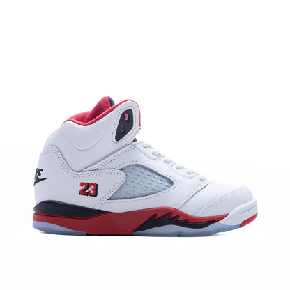 Air Jordan 5 Retro OG Fire Red 'Black Tongue' (PS) - White/Fire Red/Black
