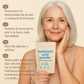 Polvo de Ácido Hialurónico – Actúa en segundos. Rejuvenece en minutos. Sorprende en horas.