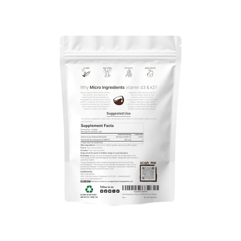 Cápsulas blandas de vitamina D3 + K2 180 CAP.