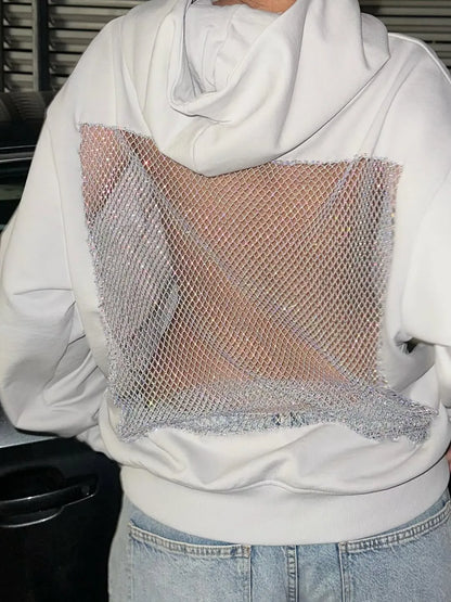Luna Rhinestone Mesh Hoodie